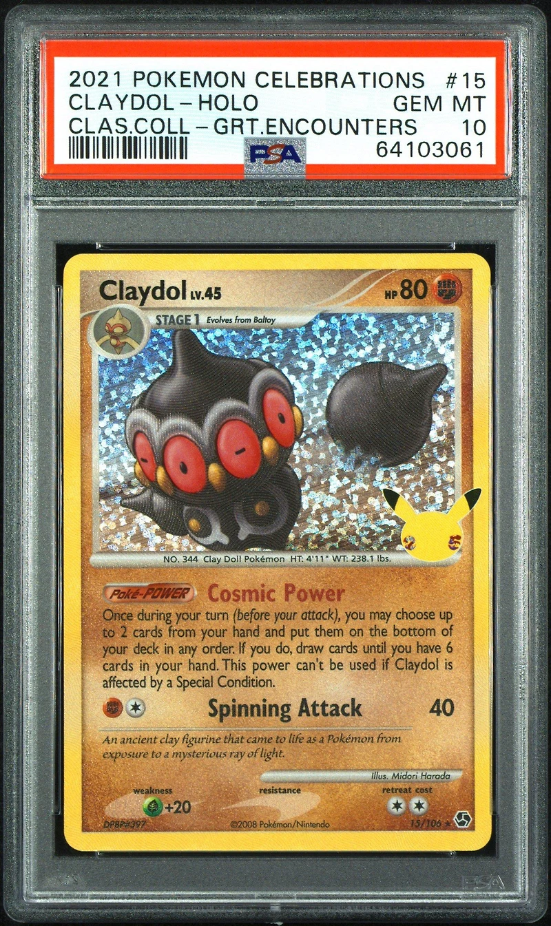 2021 Pokemon Celebrations Classic Collection 15 Claydol-holo PSA