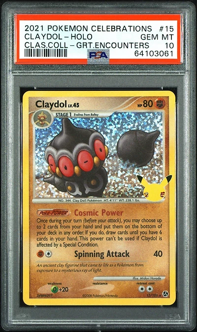 2021 Pokemon Celebrations Classic Collection 15 Claydol-holo PSA