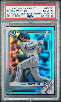 2021 Bowman Draft Bdc47 Bobby Witt Jr. Chrome-sky Blue Refractor PSA 10