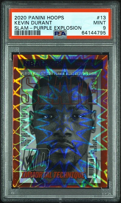 2020 Panini Hoops Slam 13 Kevin Durant Purple Explosion PSA 9