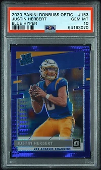 2020 Panini Donruss Optic 153 Justin Herbert Hyper PSA