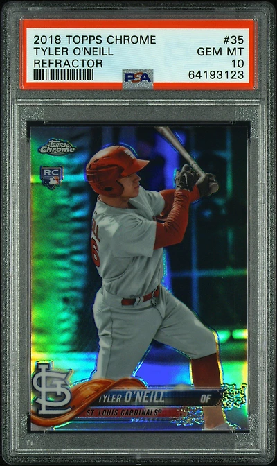2018 Topps Chrome 35 Tyler O'neill Refractor PSA 10