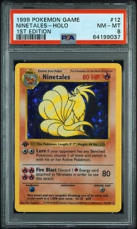 1999 Pokemon Game 12 Ninetales-holo 1st Edition PSA 8