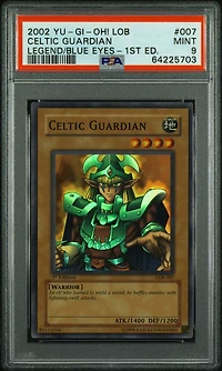2002 Yu-gi-oh! Lob-legend Of Blue Eyes White Dragon 007 Celtic Guardian 1st Edition PSA 9
