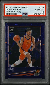 2020 Panini Donruss Optic 122 Devin Booker Purple Stars PSA 10