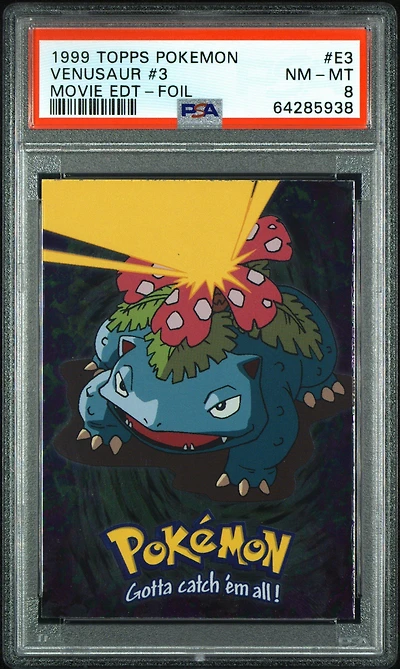 1999 Topps Pokemon The Movie Edt E3 Venusaur #3 Foil PSA 8