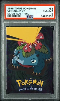 1999 Topps Pokemon The Movie Edt E3 Venusaur #3 Foil PSA 8
