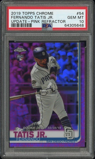 2019 Topps Chrome Update 54 Fernando Tatis Jr. Pink Refractor PSA 10