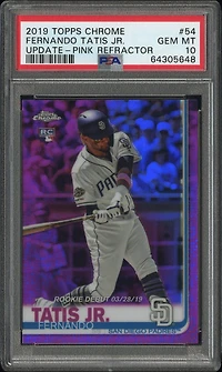 2019 Topps Chrome Update 54 Fernando Tatis Jr. Pink Refractor PSA 10