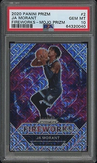 2020 Panini Prizm Fireworks 2 Ja Morant Mojo Prizm PSA 10