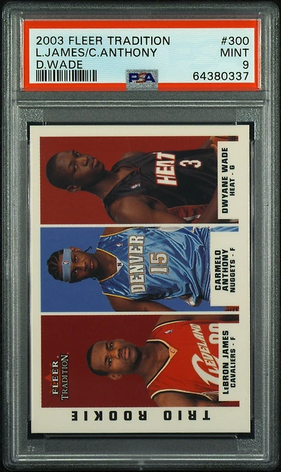 2003 Fleer Tradition 300 Dwyane Wade\lebron James\carmelo Anthony PSA 9