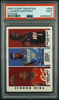 2003 Fleer Tradition 300 Dwyane Wade\lebron James\carmelo Anthony PSA 9