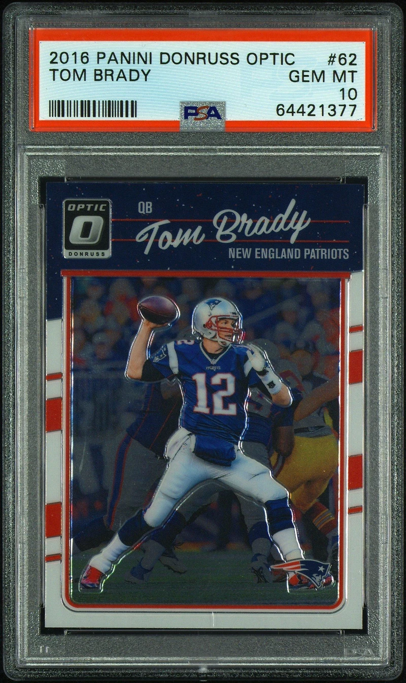 2016 Panini Donruss Optic 62 Tom Brady PSA 10