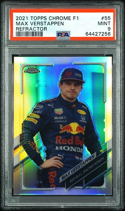 2021 Topps Chrome Formula 1 55 Max Verstappen Refractor PSA 9