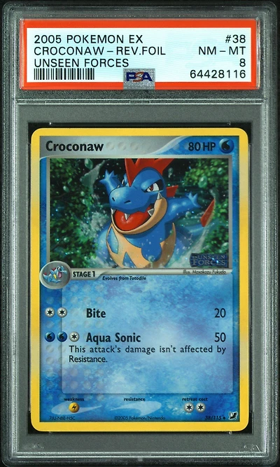 2005 Pokemon Ex Unseen Forces 38 Croconaw-reverse Foil PSA