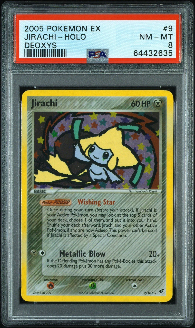 2005 Pokemon Ex Deoxys 9 Jirachi-holo PSA 8