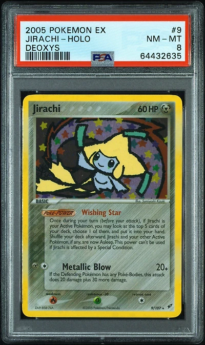 2005 Pokemon Ex Deoxys 9 Jirachi-holo PSA 8