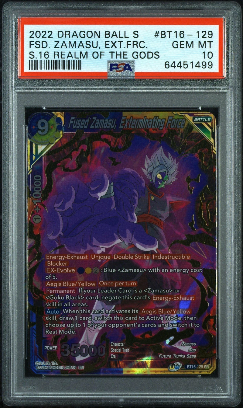 2022 Dragon Ball Super Card Game Series 16 Realm Of The Gods Bt16-129 Fused Zamasu, Exterminating Force PSA 10