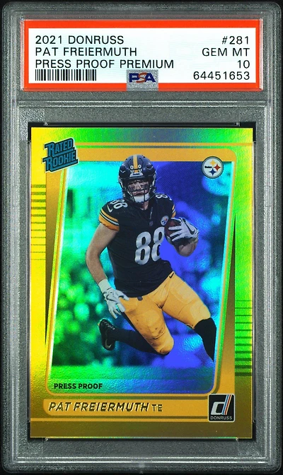 2021 Panini Donruss 281 Pat Freiermuth Press Proof Premium PSA 10