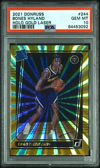 2021 Panini Donruss 244 Bones Hyland Holo Gold Laser PSA 10