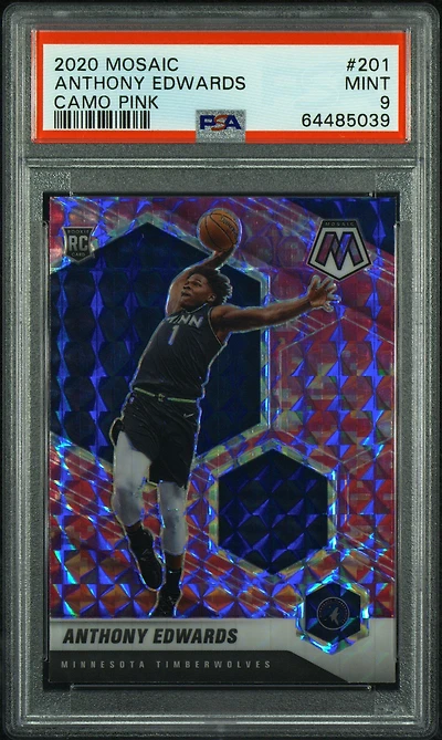 2020 Panini Mosaic Anthony Edwards Camo Pink PSA