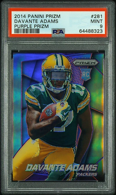 2014 Panini Prizm 281 Davante Adams Purple Prizm PSA 9