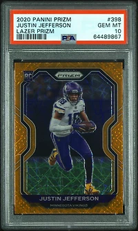 2020 Panini Prizm 398 Justin Jefferson Lazer Prizm PSA 10