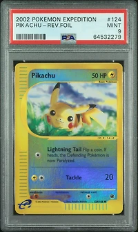2002 Pokemon Expedition 124 Pikachu-reverse Foil PSA 9