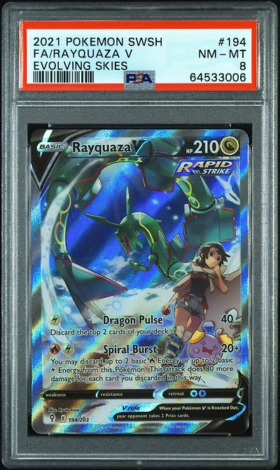 2021 Pokemon Sword & Shield Evolving Skies Fa/rayquaza V PSA