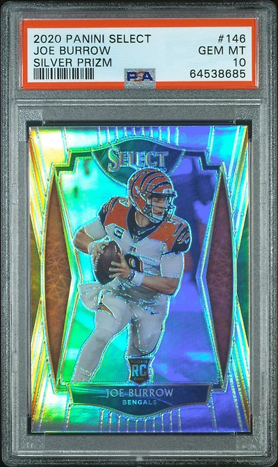 2020 Panini Select Joe Burrow Silver Prizm PSA 10