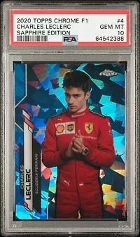 2020 Topps Chrome Formula 1 Sapphire Edition 4 Charles Leclerc PSA 10