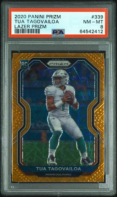2020 Panini Prizm 339 Tua Tagovailoa Lazer Prizm PSA 8