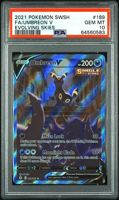2021 Pokemon Sword & Shield Evolving Skies Fa/umbreon V PSA