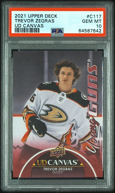2021-2022 Upper Deck Ud Canvas C117 Trevor Zegras PSA 10
