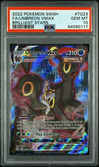 2022 Pokemon Sword & Shield Brilliant Stars Tg23 Fa/umbreon Vmax PSA 10