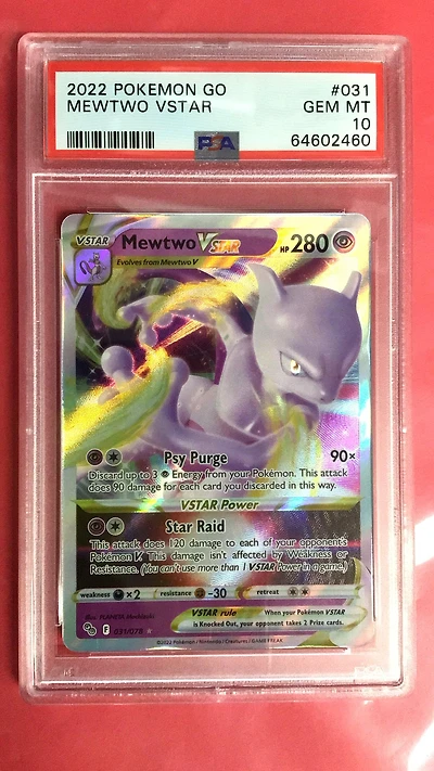 2022 Pokemon Go 031 Mewtwo Vstar PSA