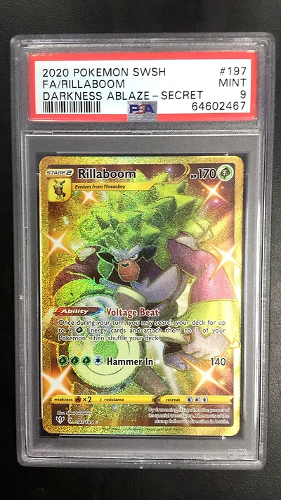 2020 Pokemon Sword & Shield Darkness Ablaze 197 Fa/rillaboom PSA 9