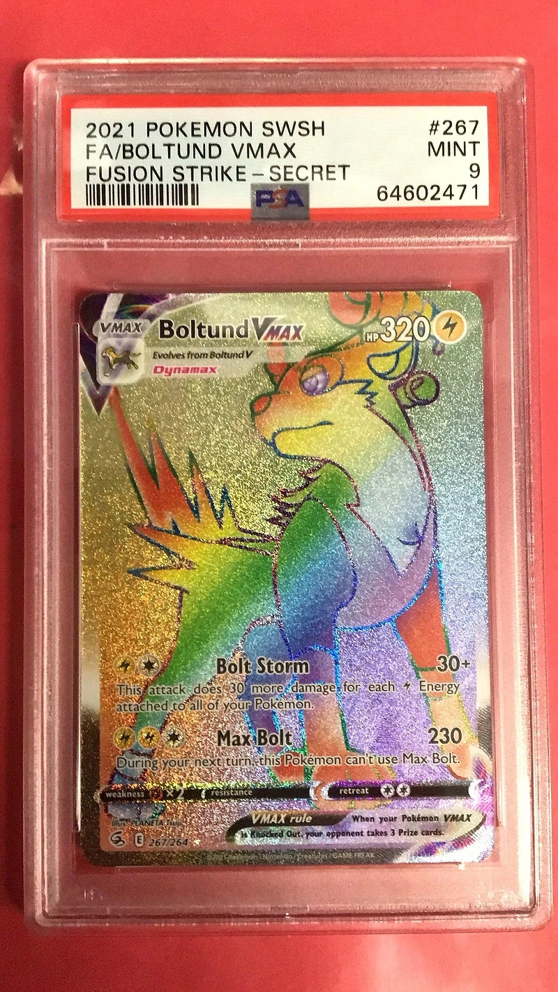 2021 Pokemon Sword & Shield Fusion Strike 267 Fa/boltund Vmax PSA 9