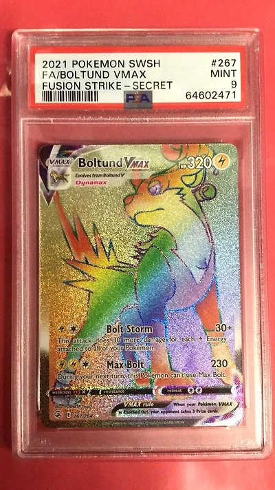 2021 Pokemon Sword & Shield Fusion Strike 267 Fa/boltund Vmax PSA 9
