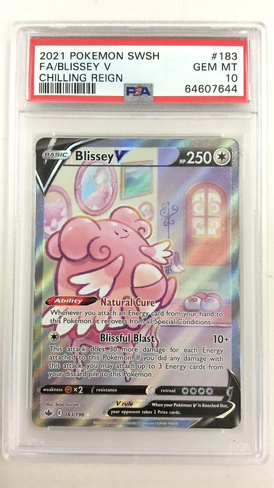 2021 Pokemon Sword & Shield Chilling Reign 183 Full Art/blissey V PSA