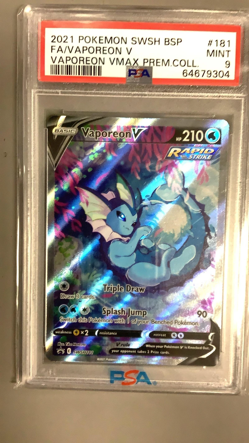 2021 Pokemon Swsh Black Star Promo 181 Fa/vaporeon V PSA