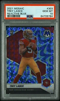 2021 Panini Mosaic 303 Trey Lance PSA 10