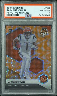 2021 Panini Mosaic Ja’marr Chase Reactive Orange PSA