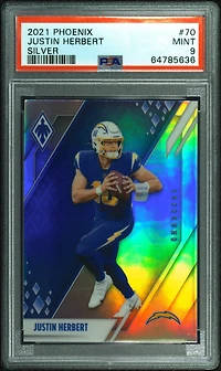 2021 Panini Phoenix 70 Justin Herbert Silver PSA 9