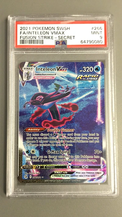 2021 Pokemon Sword & Shield Fusion Strike 266 Full Art/inteleon Vmax Secret PSA