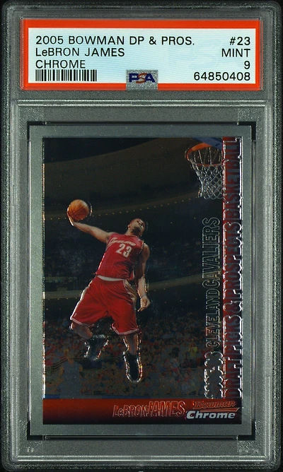2005 Bowman Draft Picks & Prospects 23 Lebron James Chrome PSA 9