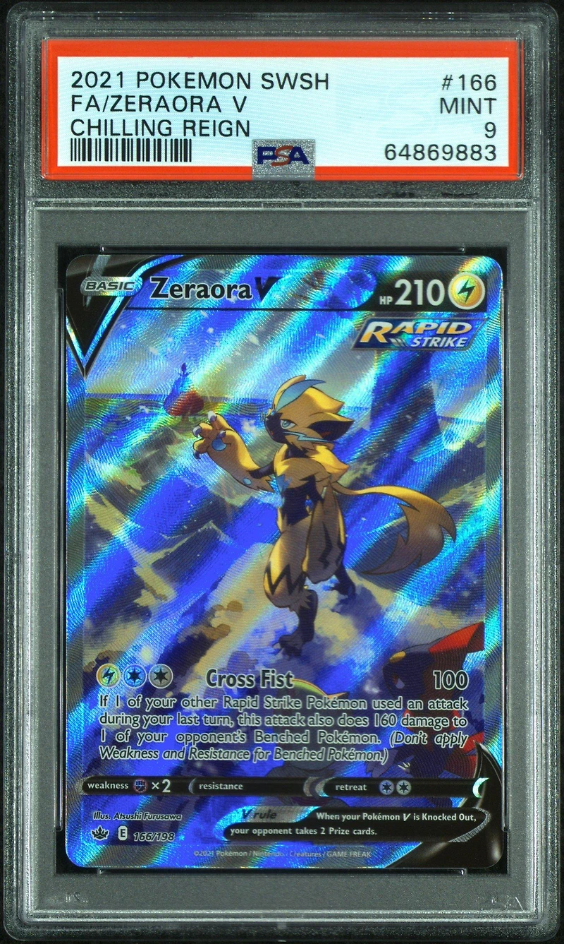 2021 Pokemon Sword & Shield Chilling Reign 166 Fa/zeraora V PSA