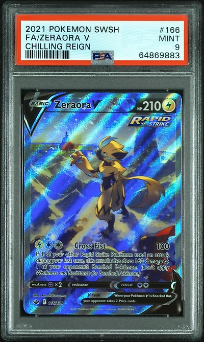 2021 Pokemon Sword & Shield Chilling Reign 166 Fa/zeraora V PSA
