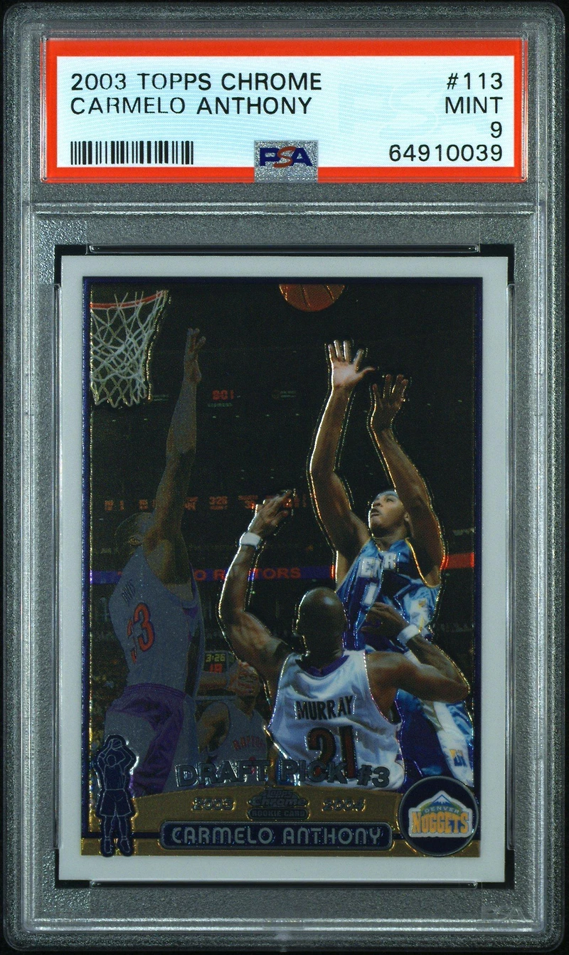 2003 Topps Chrome 113 Carmelo Anthony PSA 9