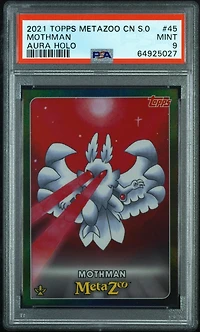 2021 Topps Metazoo Cryptid Nation Series 0 45 Mothman Aura Holo PSA 9